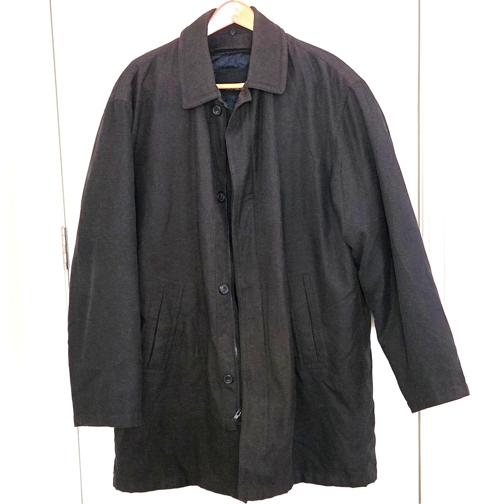 Bill Blass Men's HEAVY‎ Coat with Removable Liner Charcoal Gray Size 44 L